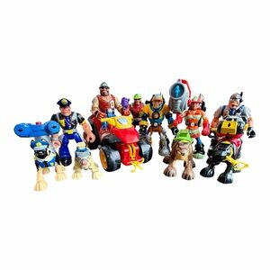 VTG Y2K Rescue Heroes Animals Mattel Fisher-Price Action Figures Lot of 10